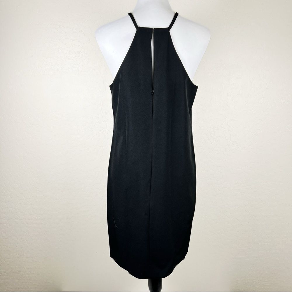 Trina Turk Halter Keyhole Cocktail Party Dress Pleated Shift LBD Black 4 NWT - Picture 11 of 15